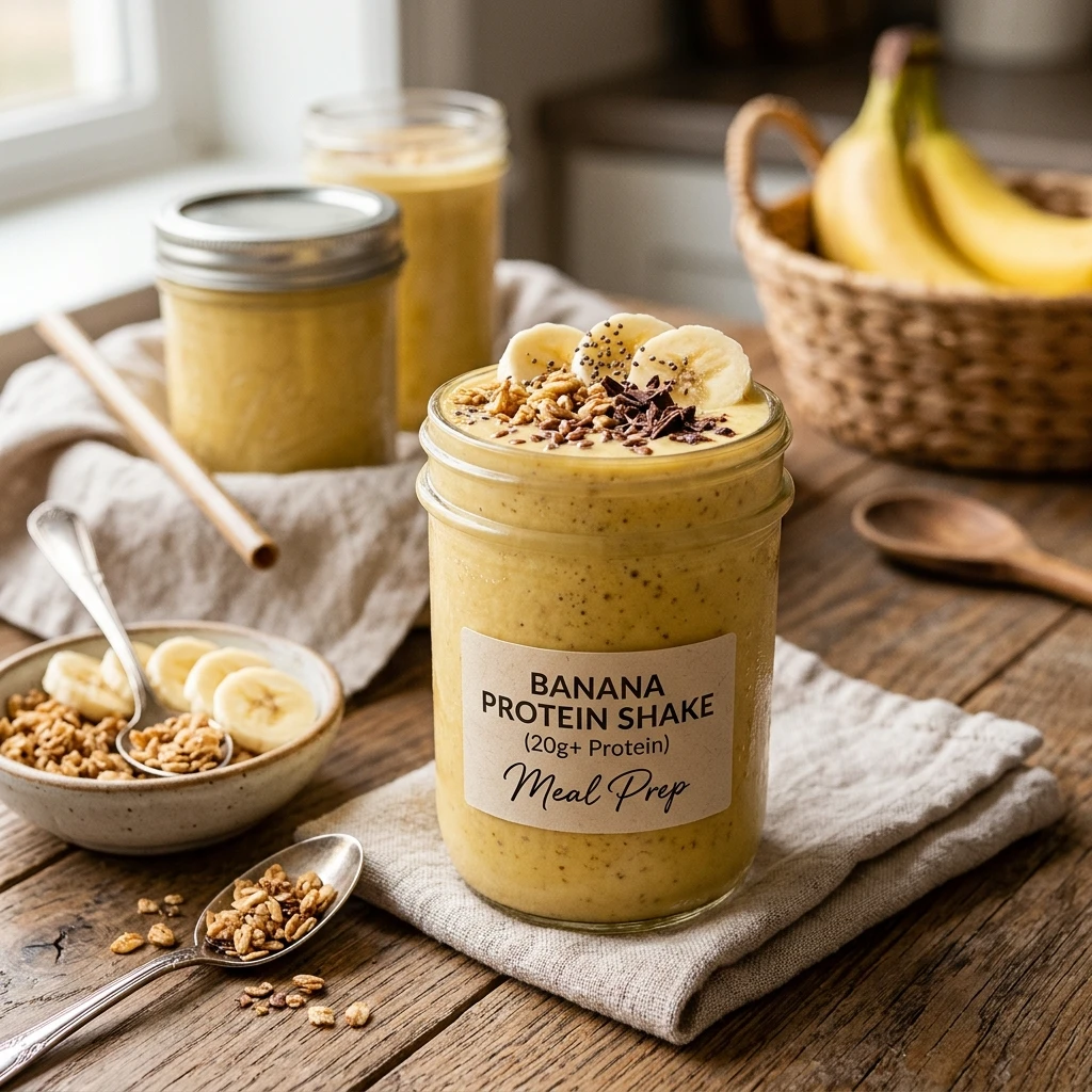 Protein Shake Meal Prep Banana 20g+ Thick Creamy Easy Homemade