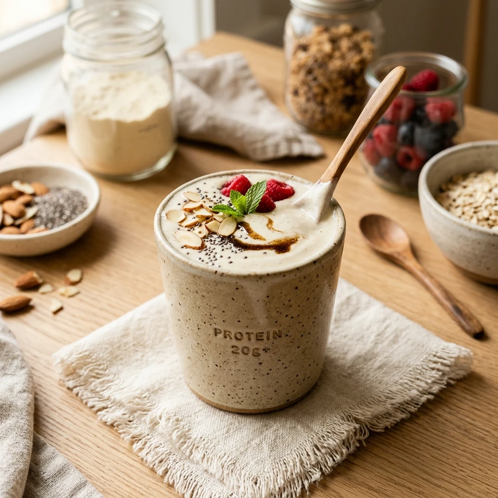 Protein Shake Meal Prep Vanilla 20g+ Thick Creamy Easy Homemade