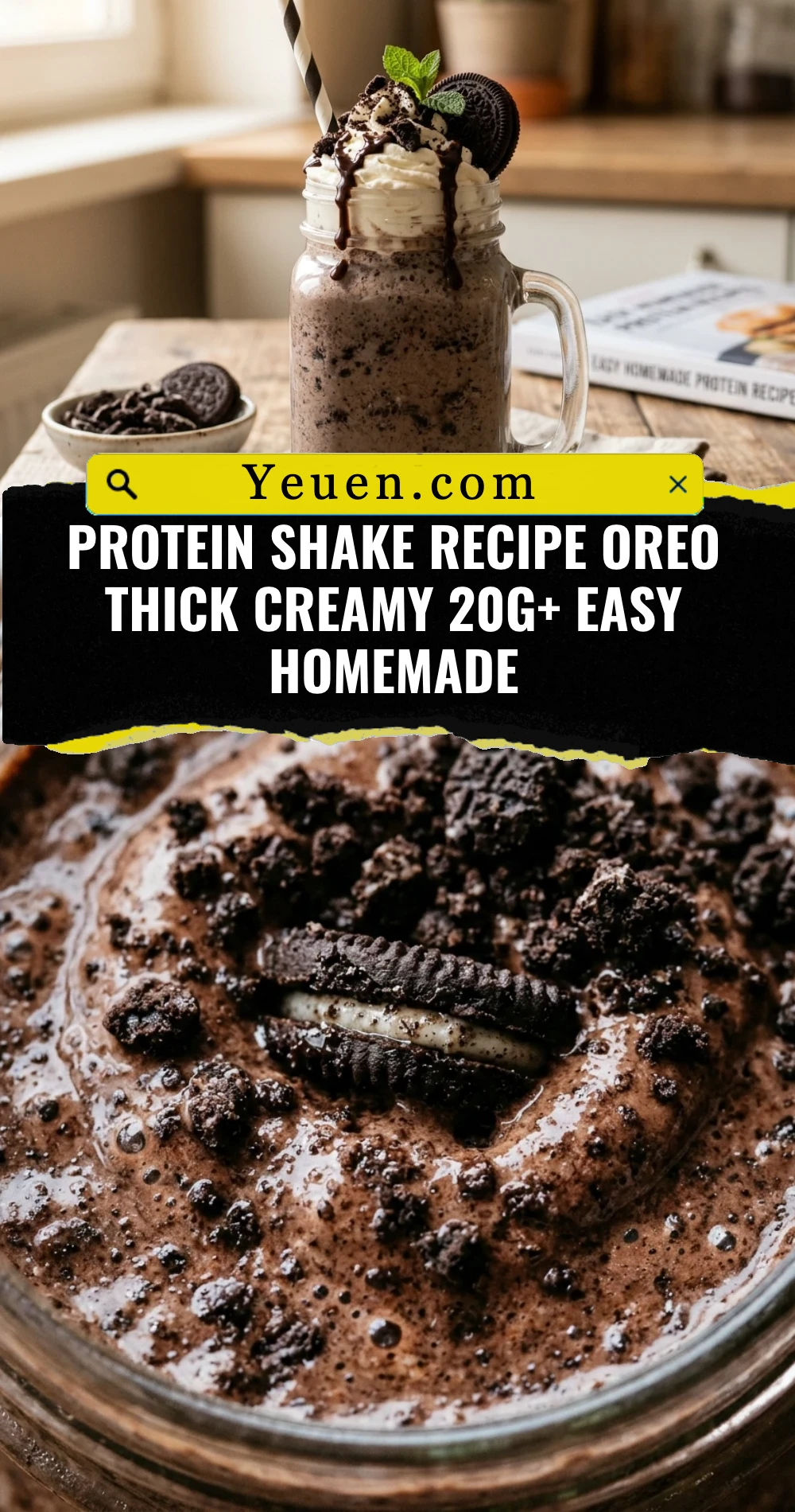 Protein Shake Recipe Oreo Thick Creamy 20g+ Easy Homemade