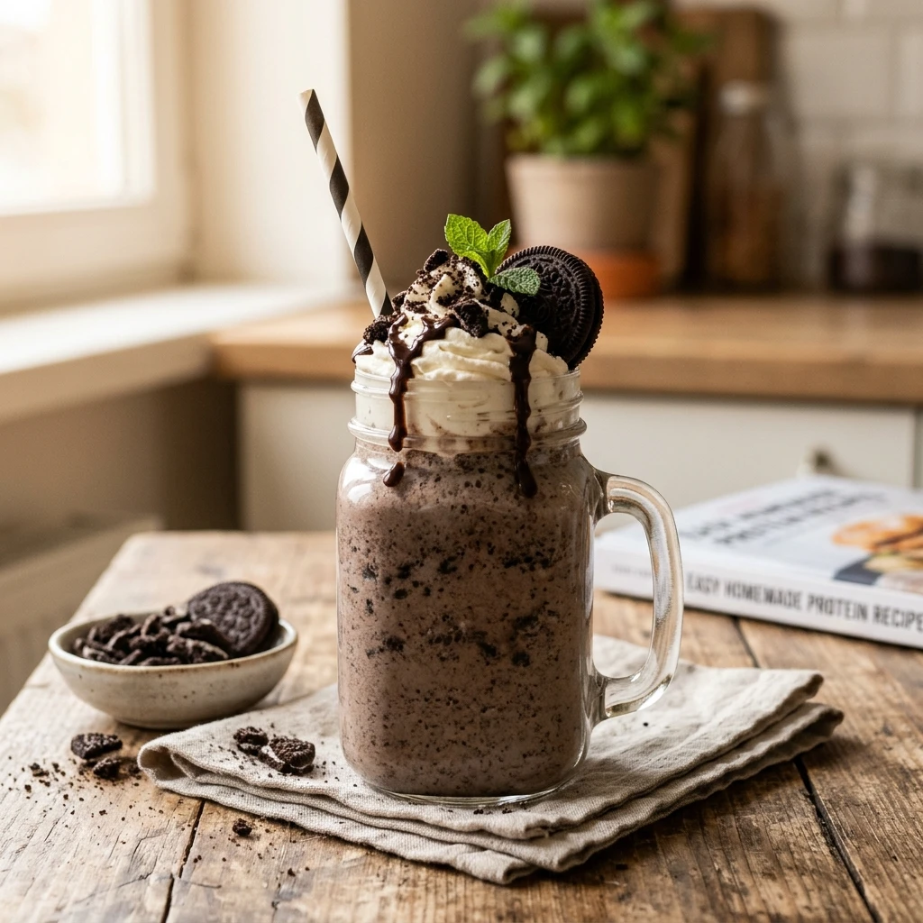 Protein Shake Recipe Oreo Thick Creamy 20g+ Easy Homemade