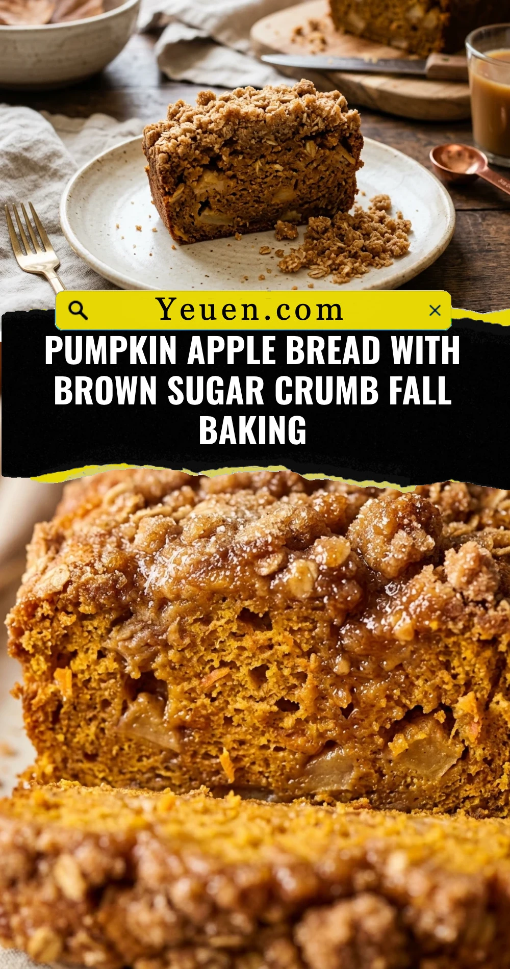 Pumpkin Apple Bread With Brown Sugar Crumb Fall Baking