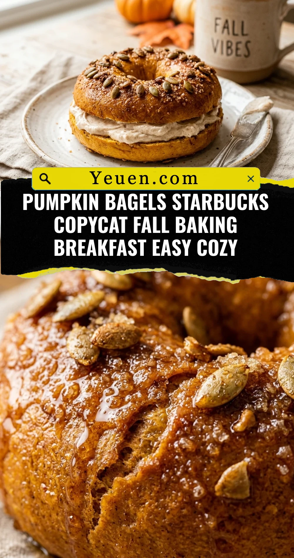 Pumpkin Bagels Starbucks Copycat Fall Baking Breakfast Easy Cozy