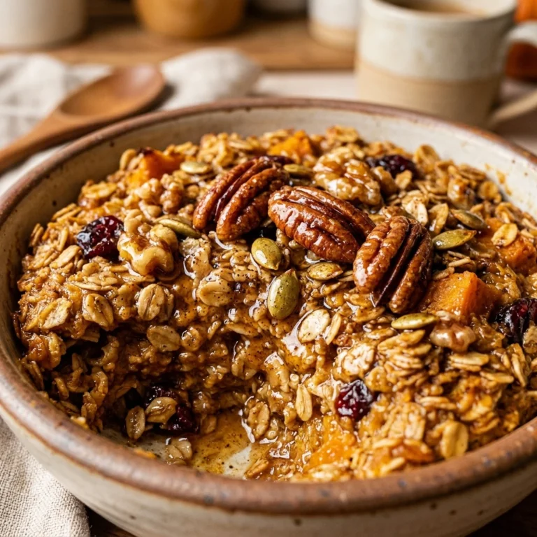 Pumpkin Baked Oatmeal Fall Breakfast Cozy Healthy Oats Meal Prep Easy