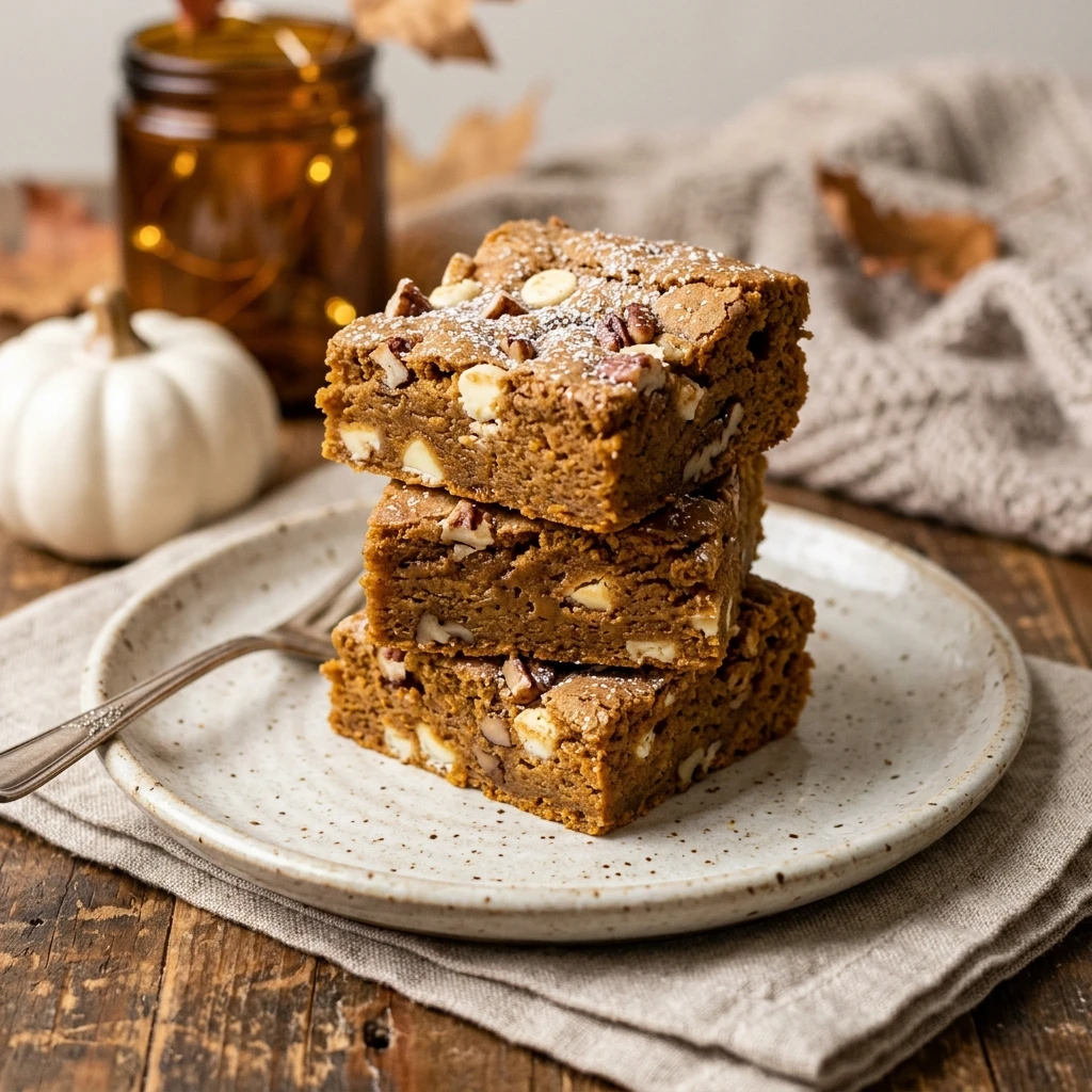 Pumpkin Blondies Chewy Fall Desserts Viral Baking Easy Cozy