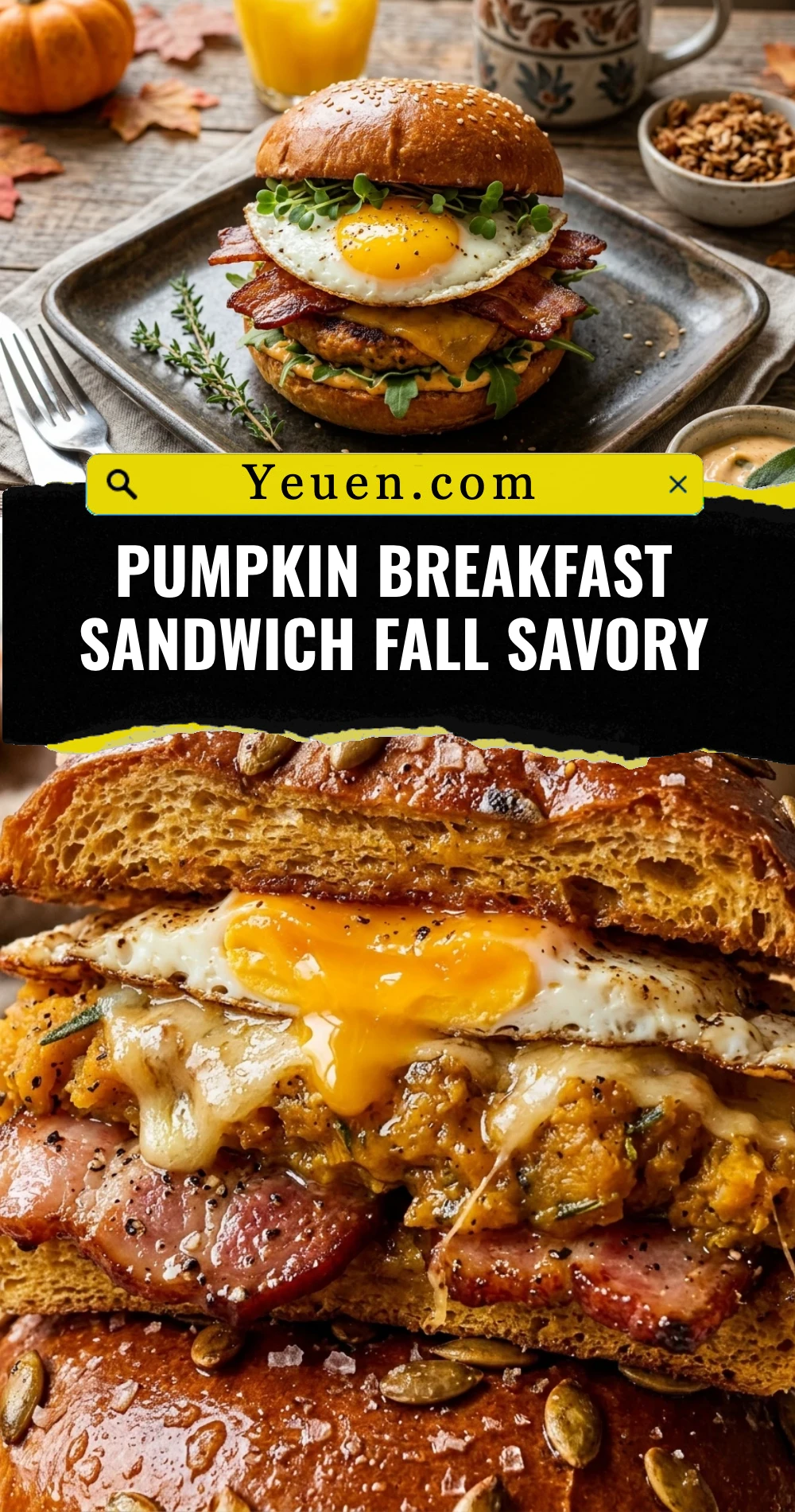 Pumpkin Breakfast Sandwich Fall Savory