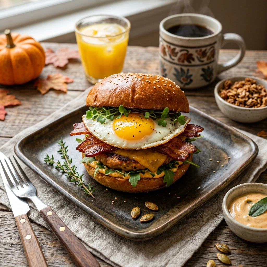 Pumpkin Breakfast Sandwich Fall Savory