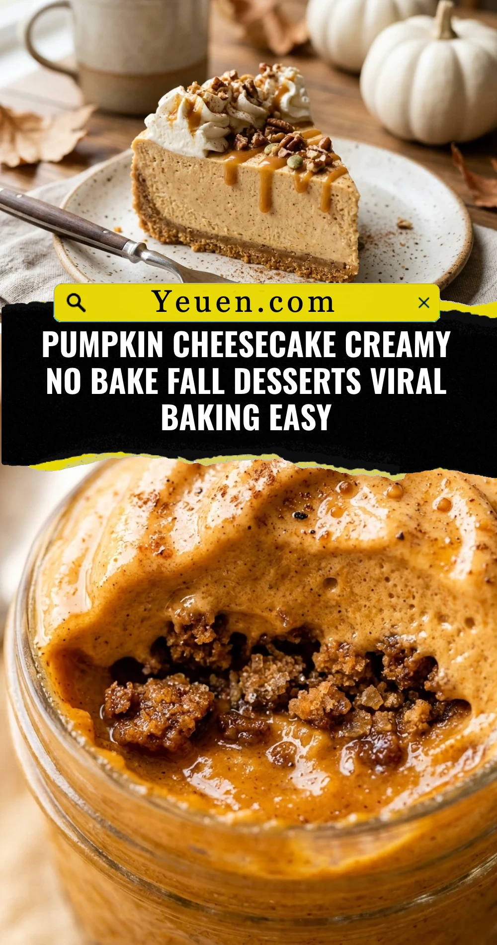Pumpkin Cheesecake Creamy No Bake Fall Desserts Viral Baking Easy