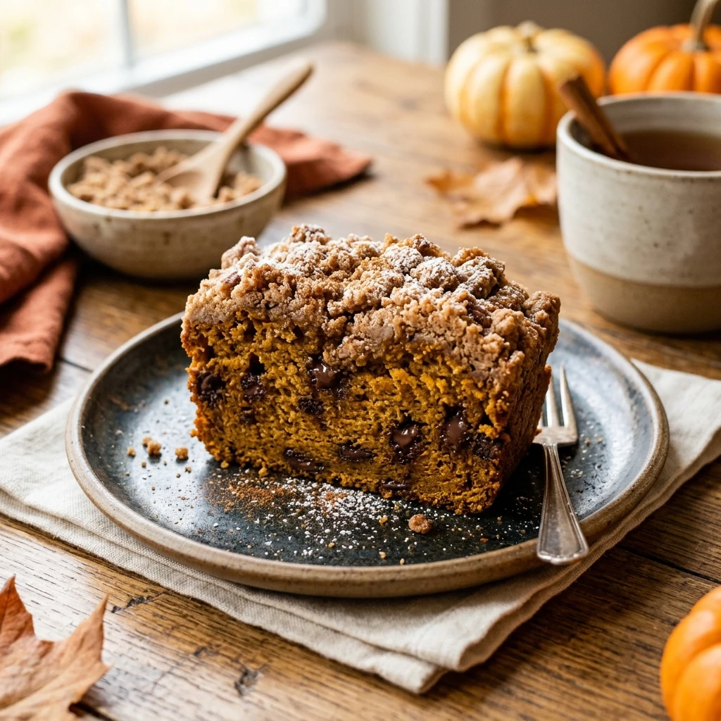 Pumpkin Chocolate Chip Bread With Cinnamon Streusel Fall