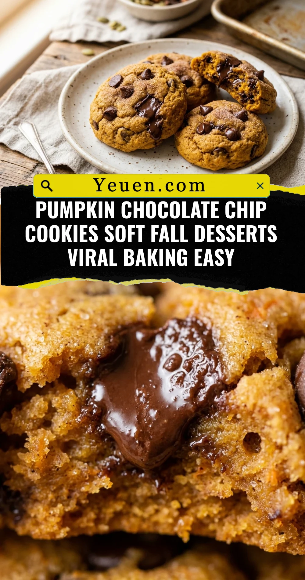 Pumpkin Chocolate Chip Cookies Soft Fall Desserts Viral Baking Easy