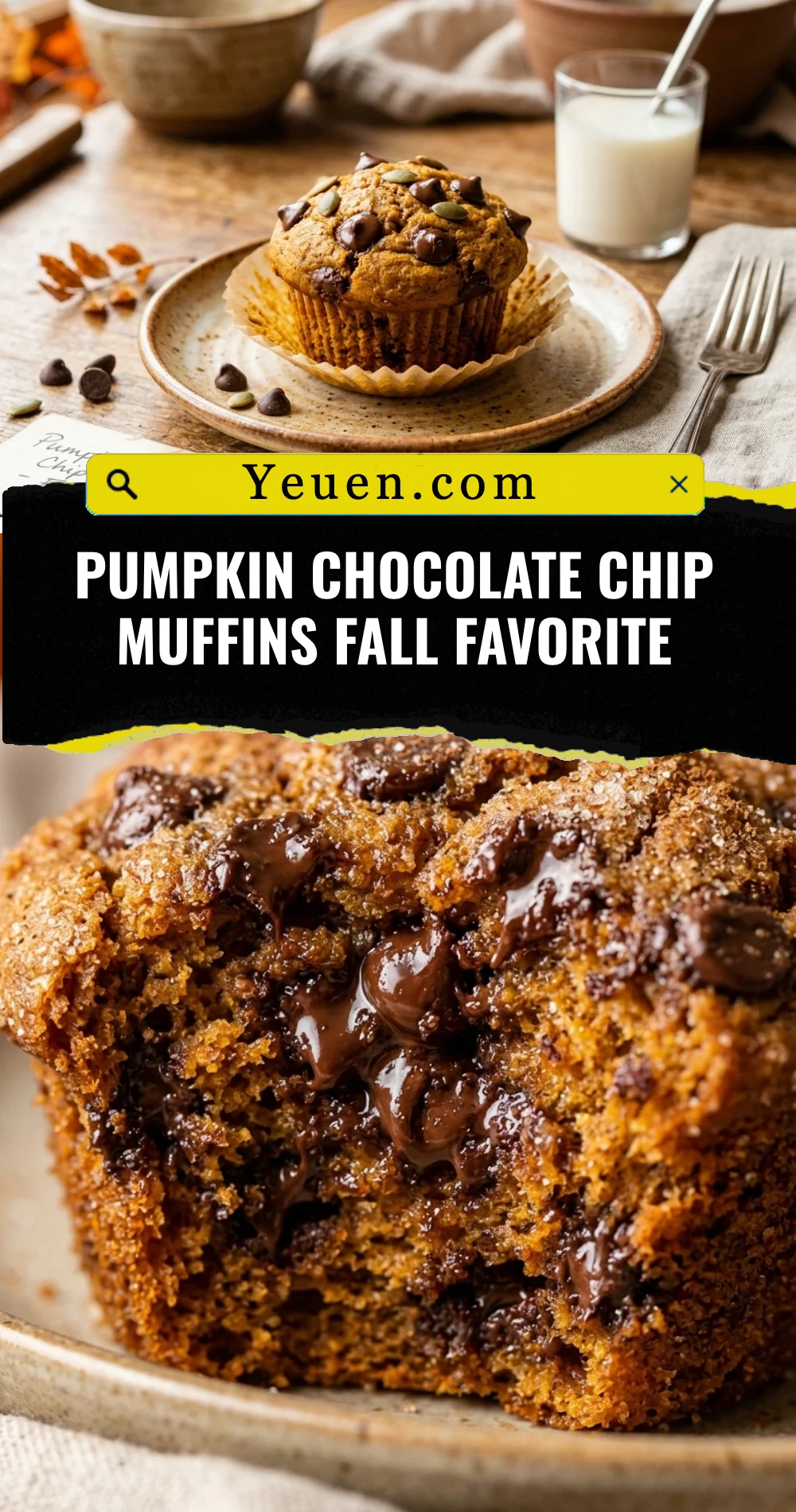 Pumpkin Chocolate Chip Muffins Fall Favorite
