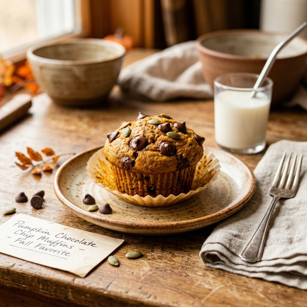 Pumpkin Chocolate Chip Muffins Fall Favorite