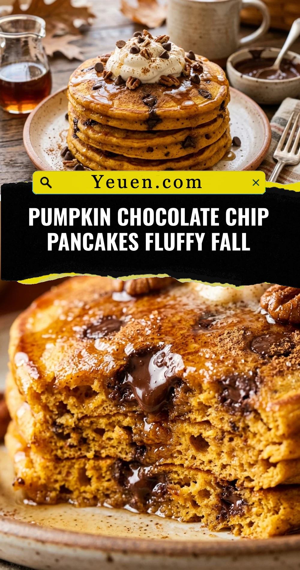 Pumpkin Chocolate Chip Pancakes Fluffy Fall