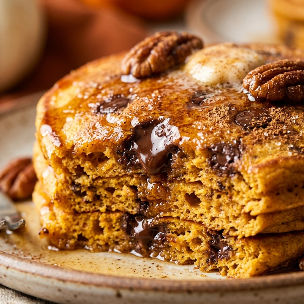 Pumpkin Chocolate Chip Pancakes Fluffy Fall