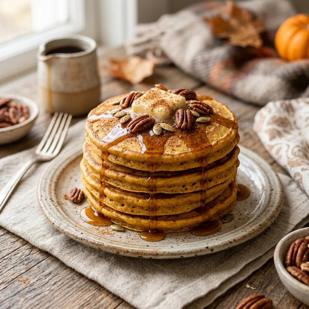 Pumpkin Cinnamon Pancakes Fluffy Fall Easy Perfect Stack