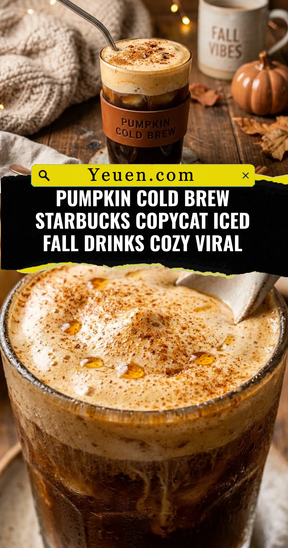 Pumpkin Cold Brew Starbucks Copycat Iced Fall Drinks Cozy Viral