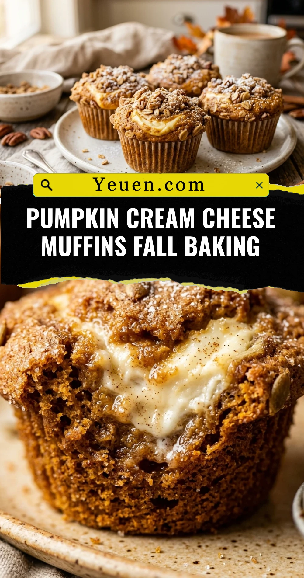 Pumpkin Cream Cheese Muffins Fall Baking