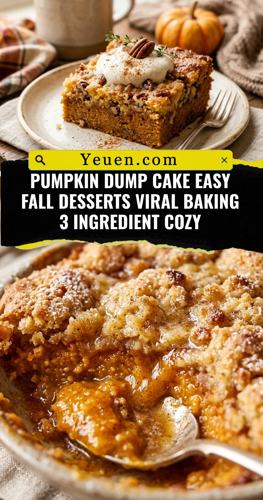 Pumpkin Dump Cake Easy Fall Desserts Viral Baking 3 Ingredient Cozy
