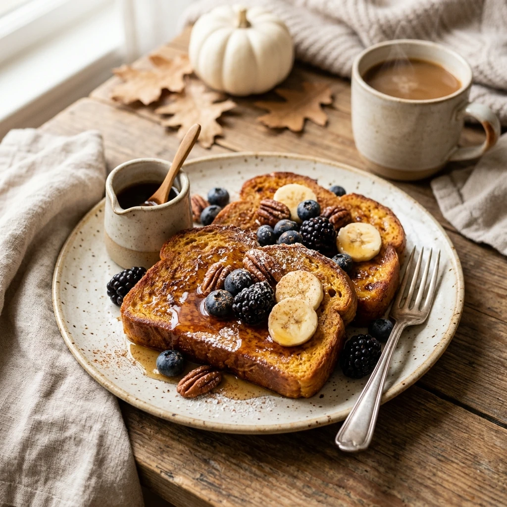 Pumpkin French Toast Fall Breakfast Cozy Pancakes Waffles Easy Healthy