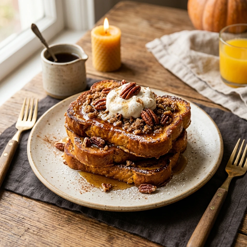 Pumpkin French Toast With Brown Sugar And Cinnamon Fall