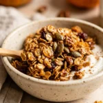 Pumpkin Granola Fall Breakfast Cozy Healthy Oats Easy Meal Prep