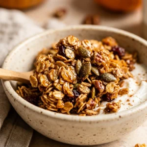 Pumpkin Granola Fall Breakfast Cozy Healthy Oats Easy Meal Prep