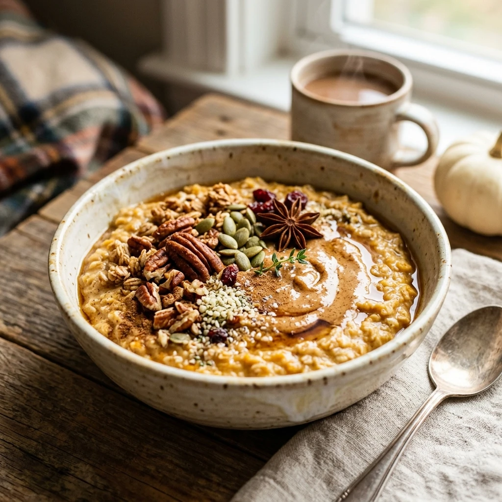 Pumpkin Oatmeal Cozy Fall Breakfast