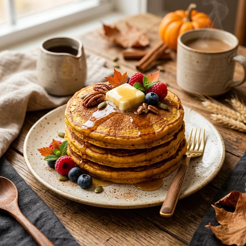 Pumpkin Pancakes Healthy Fluffy Fall Breakfast