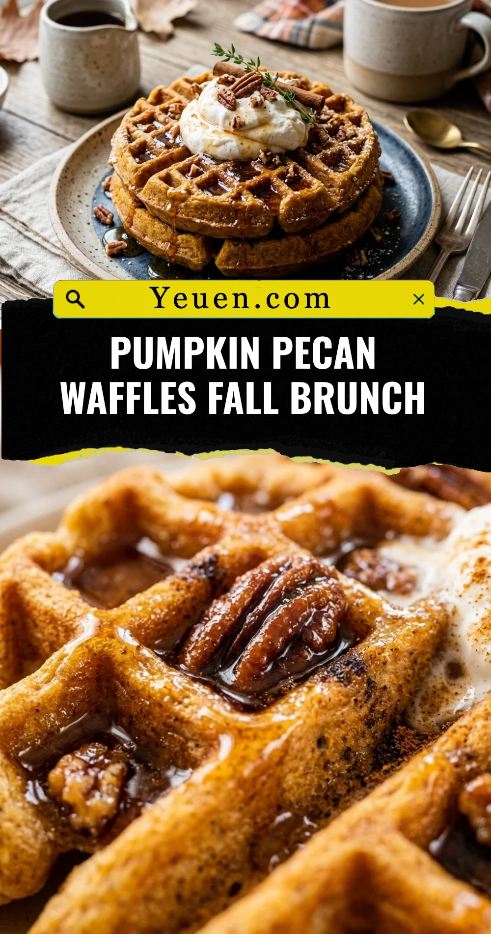 Pumpkin Pecan Waffles Fall Brunch