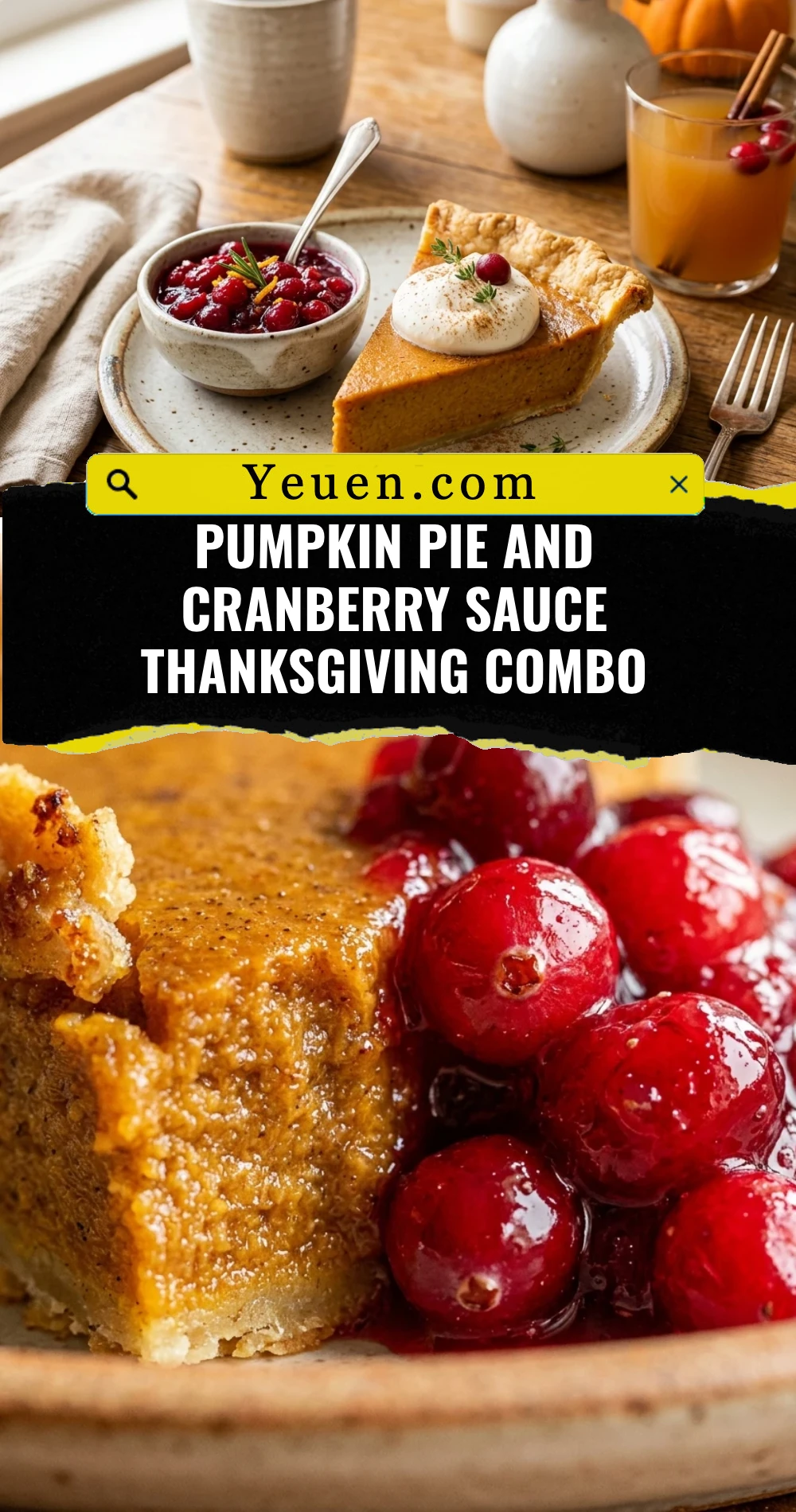 Pumpkin Pie And Cranberry Sauce Thanksgiving Combo