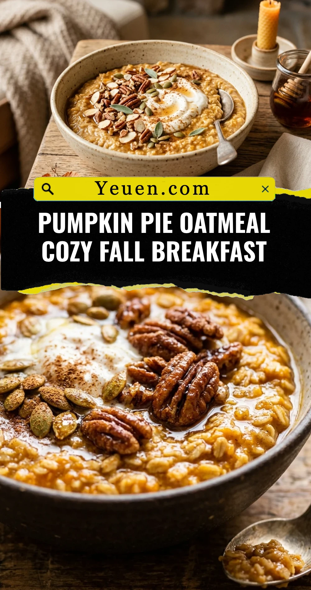 Pumpkin Pie Oatmeal Cozy Fall Breakfast