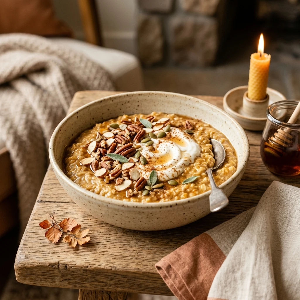 Pumpkin Pie Oatmeal Cozy Fall Breakfast