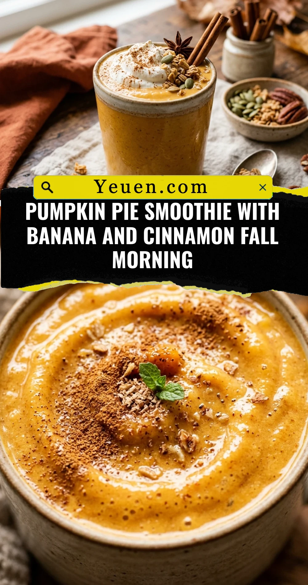 Pumpkin Pie Smoothie With Banana And Cinnamon Fall Morning