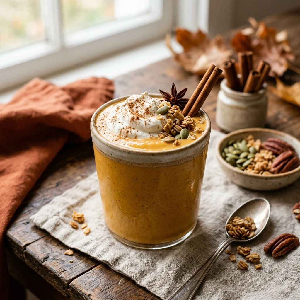 Pumpkin Pie Smoothie With Banana And Cinnamon Fall Morning