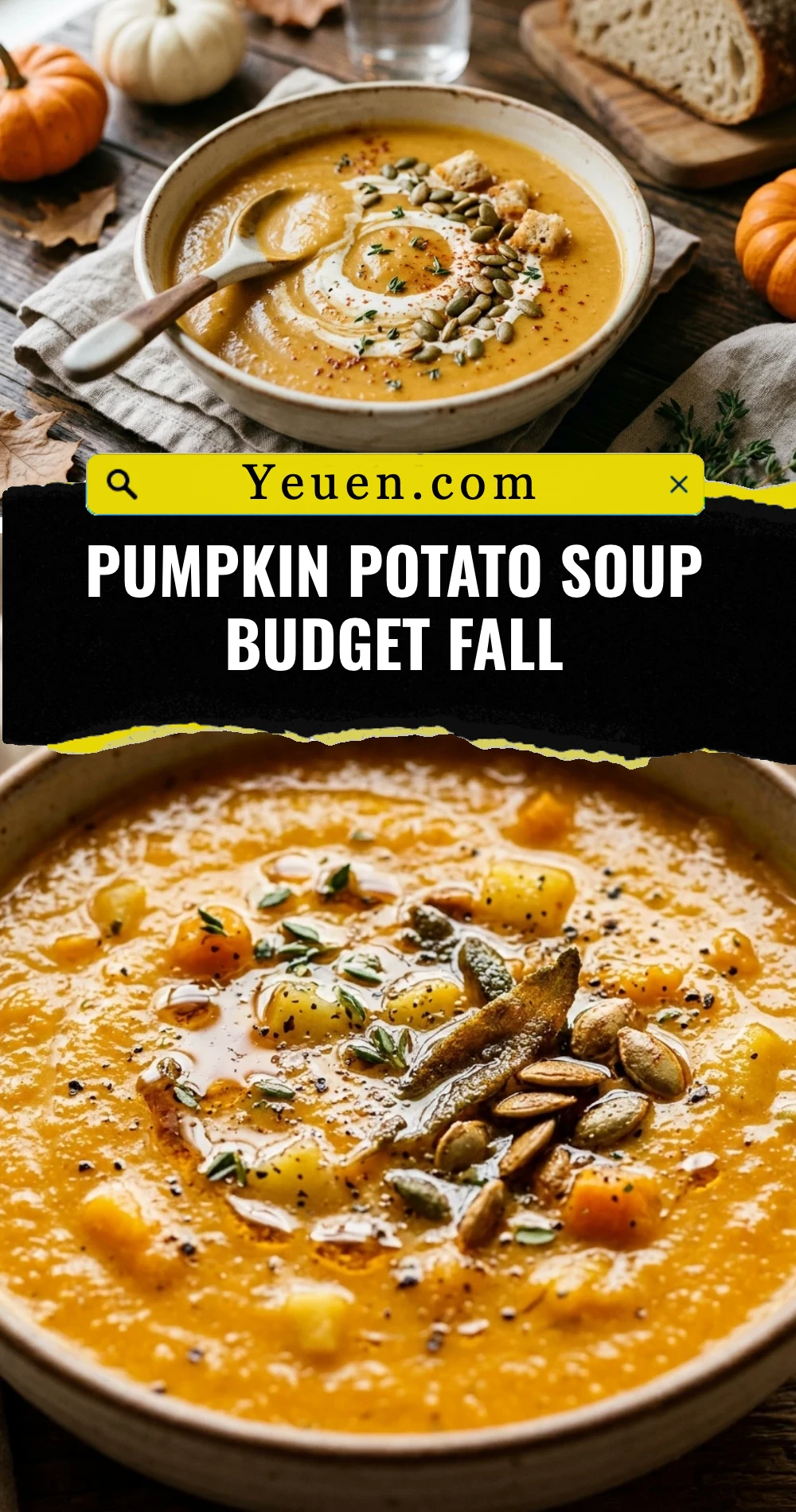 Pumpkin Potato Soup Budget Fall