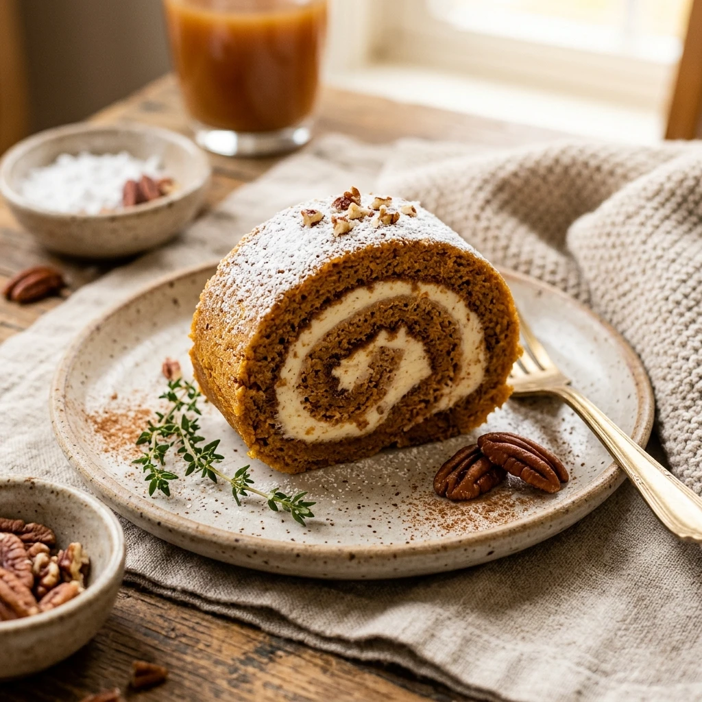 Pumpkin Roll Cake Moist Fall Desserts Viral Baking Easy Cozy
