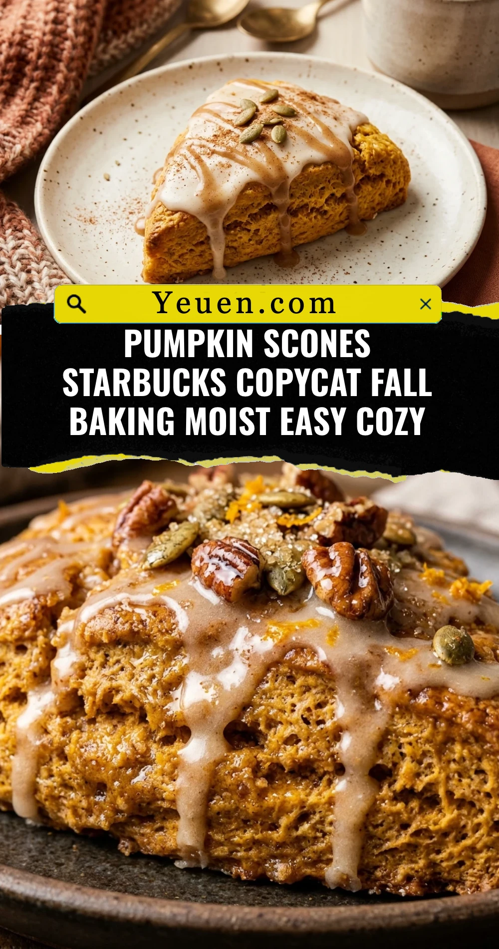 Pumpkin Scones Starbucks Copycat Fall Baking Moist Easy Cozy