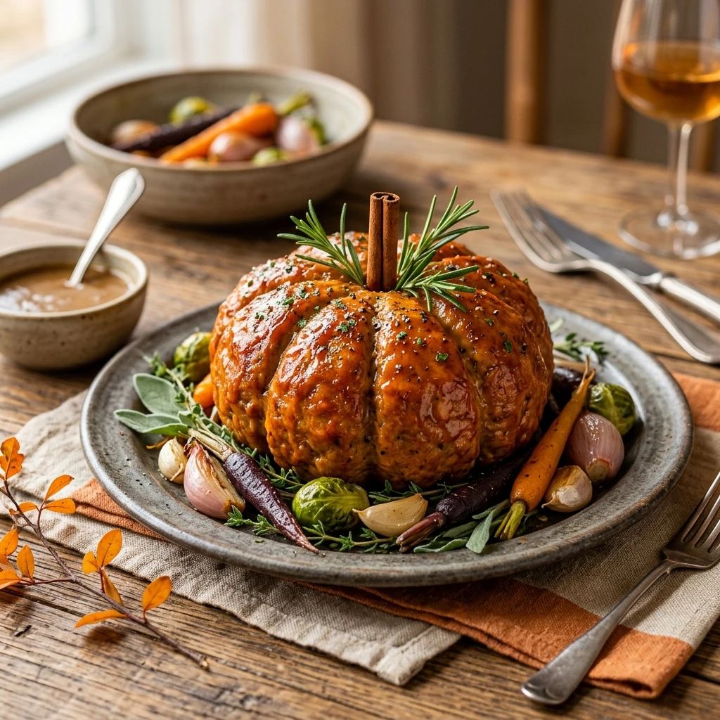 Pumpkin Shaped Meatloaf - Potluck Showstopper