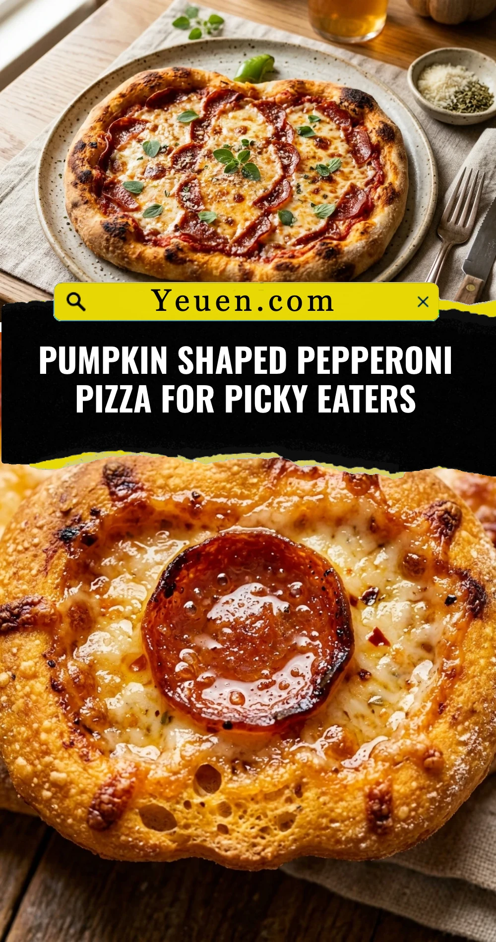 Pumpkin Shaped Pepperoni Pizza For Picky Eaters