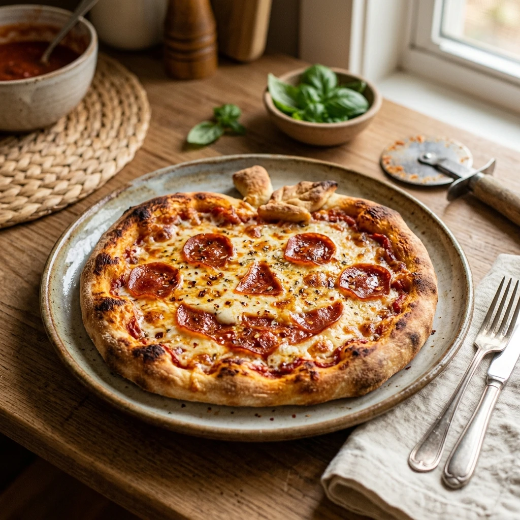 Pumpkin Shaped Pepperoni Pizza For Picky Eaters