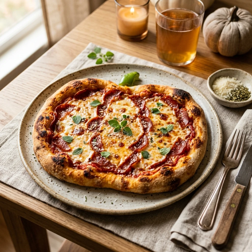 Pumpkin Shaped Pepperoni Pizza For Picky Eaters