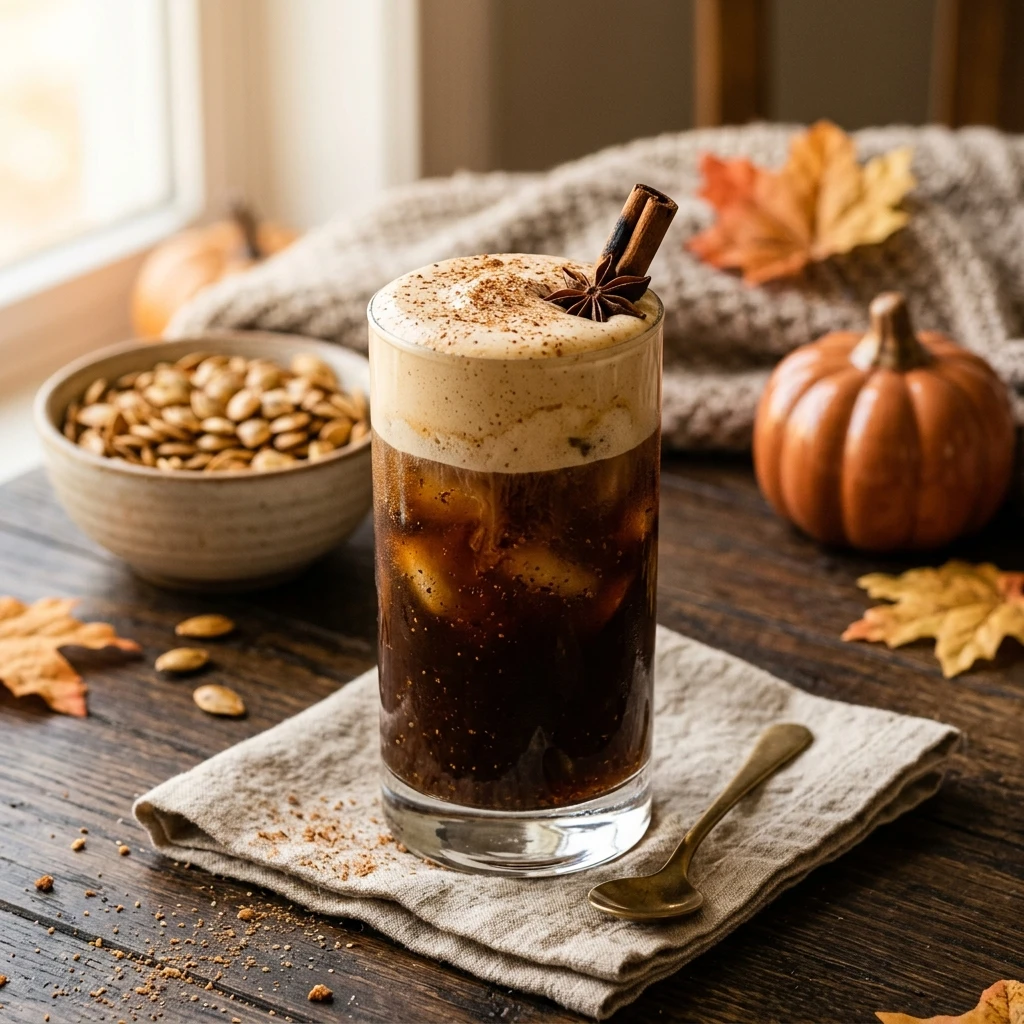 Pumpkin Spice Cold Brew With Pumpkin Cream Foam Fall
