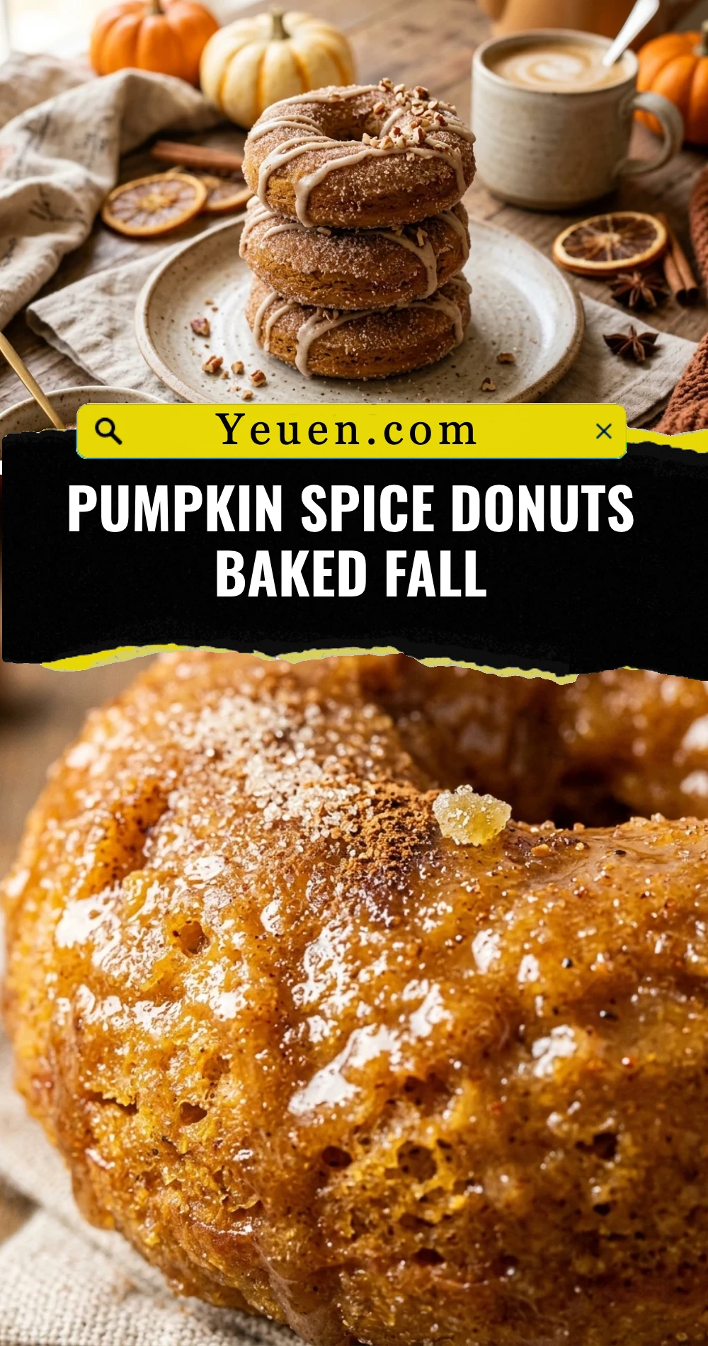 Pumpkin Spice Donuts Baked Fall