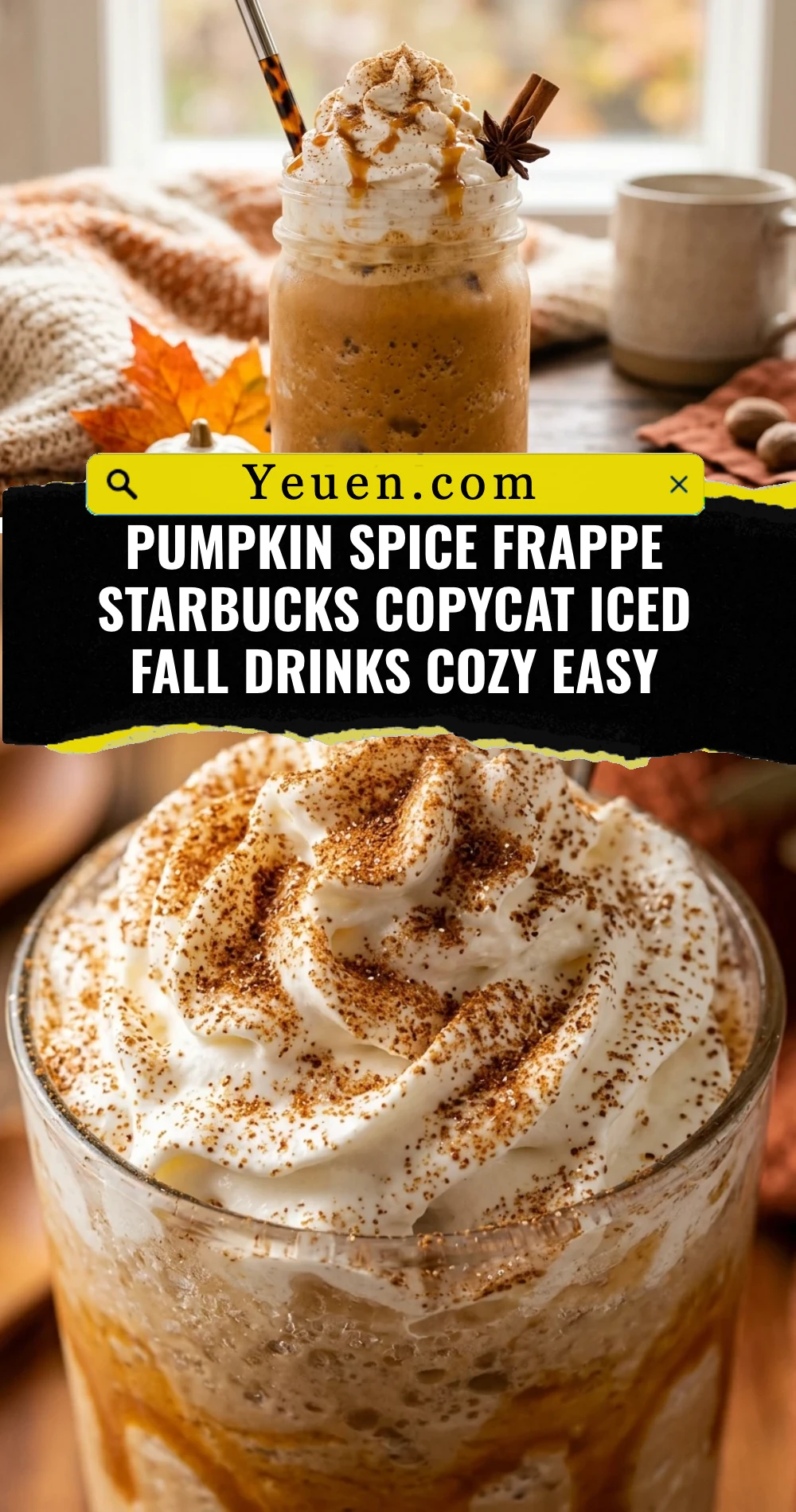 Pumpkin Spice Frappe Starbucks Copycat Iced Fall Drinks Cozy Easy