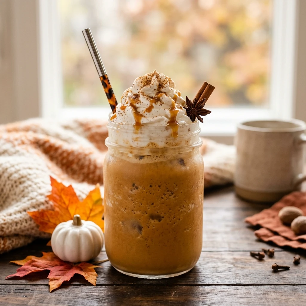 Pumpkin Spice Frappe Starbucks Copycat Iced Fall Drinks Cozy Easy