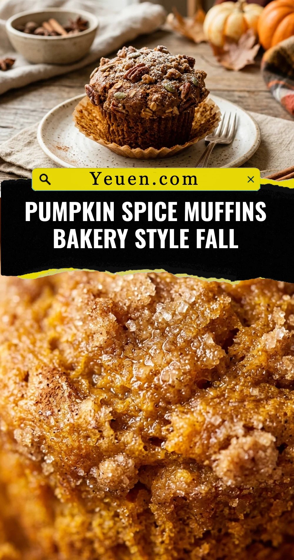 Pumpkin Spice Muffins Bakery Style Fall