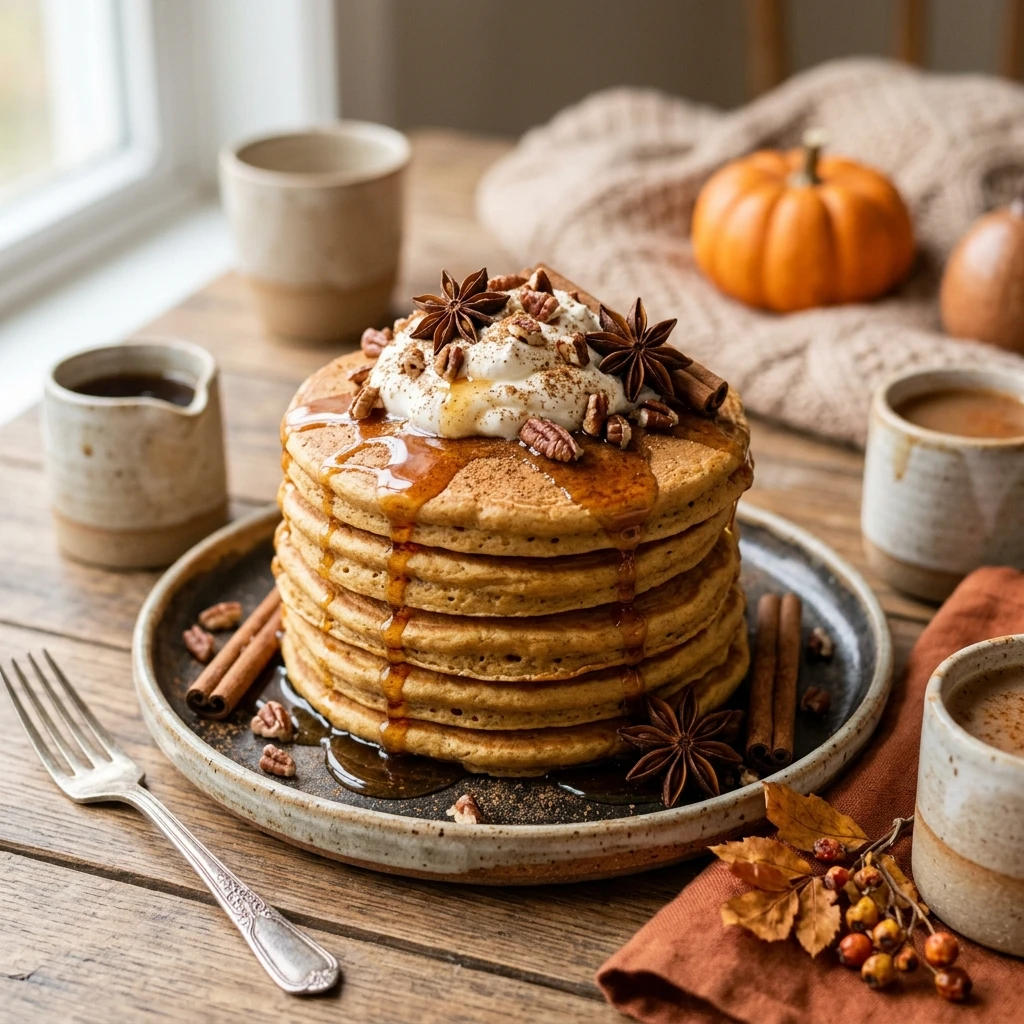 Pumpkin Spice Pancakes Fluffy Fall Easy Perfect Stack Brunch