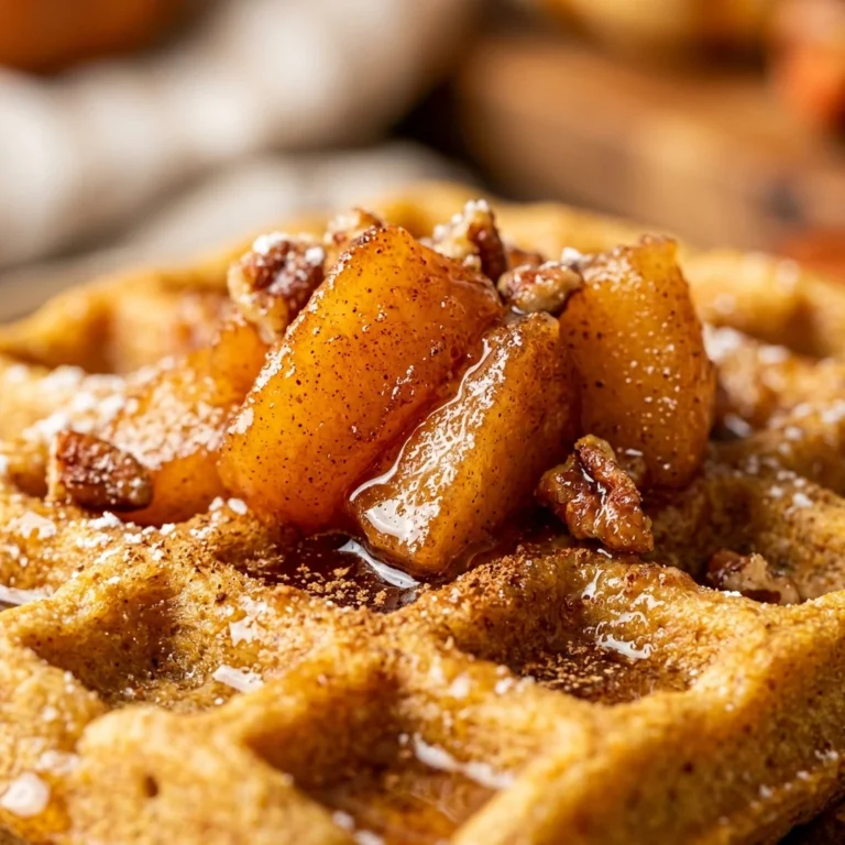 Pumpkin Spice Waffles With Apple Compote Fall Breakfast