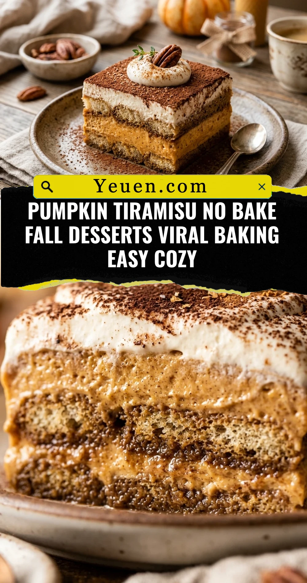 Pumpkin Tiramisu No Bake Fall Desserts Viral Baking Easy Cozy