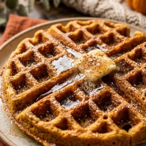 Pumpkin Waffles Crispy Fluffy Fall Breakfast Cozy Healthy Easy