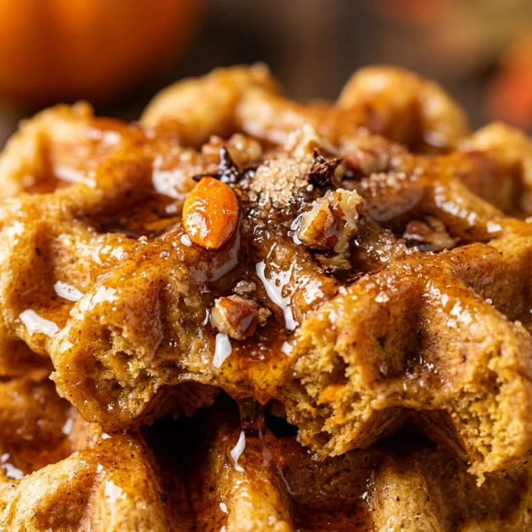 Pumpkin Waffles With Maple Syrup Fall